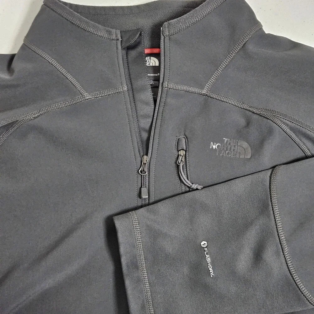 The North Face Pullover Mens XL Black FlashDry Quarter Zip Fleece Active Jacket
